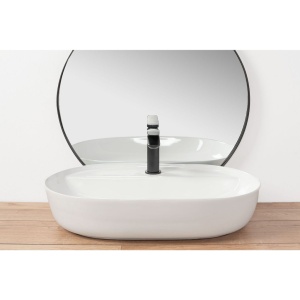 Chiuveta de blat REA AURA, Dimensiuni 60.5cm x 40.5 x 13.5 cm, Ceramica Sanitara, gaura baterie, Alb - Img 4