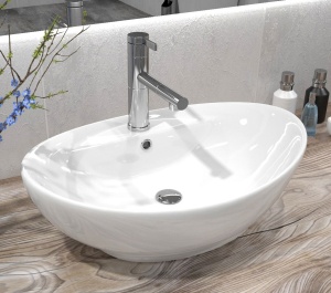 Chiuveta de blat REA CINDY, Montaj Pe Blat, Design Deosebit, Ceramica Sanitara, Alba - Img 5