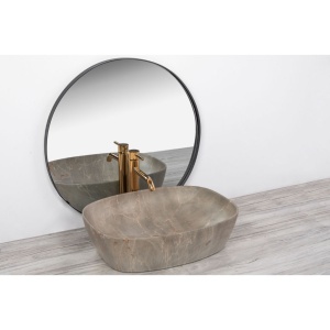 Chiuveta de blat REA FREJA BEJ, Dimensiuni 51 cm x 39.5 x 13.5 cm, Ceramica Sanitara,fara gaura baterie, Bej - Img 5