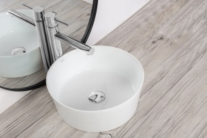 Chiuveta de blat REA Ida, 36x36 X 14 Cm, Montaj Pe Blat, Design Deosebit, Ceramica Sanitara, Alb - Img 6