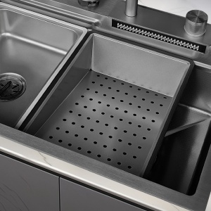Chiuveta de bucatarie ARGOS multifunctionala, Dimensiune 75x46cm, Culoare Negru, Termostat cu Display LCD - Img 11