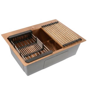 Chiuveta de bucatarie din otel cu accesorii Rea Liam Brush Copper