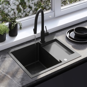 Chiuveta de bucatarie Inox PAUL, Model modern, Culoare Black - Img 1