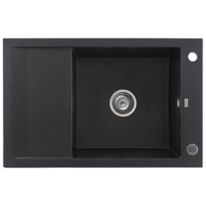 Chiuveta de bucatarie Kernau , Design Modern Din Granit 78x50cm, Culoare Negru Metalic