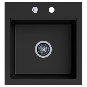 Chiuveta De Bucatarie Kernau , Model Modern Din Granit 47x50cm , Culoare Deep Black