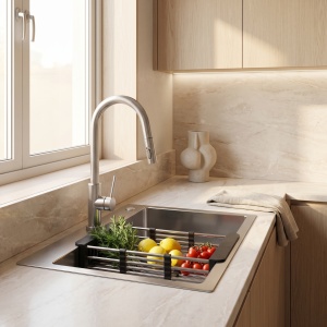 Chiuveta din inox cu set accesorii 3 piese Rea Liam Brush Nickel - Img 3