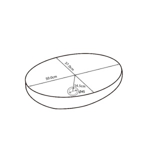 Chiuveta lavoar oval cu montaj pe blat, din ceramica alba, Lumo White Gloss 50 x 37 cm - Img 12
