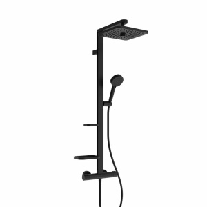 Coloana de dus cu baterie termostatata Ideal Standard Alu+ palarie patrata, negru mat