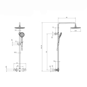 Coloana de dus cu baterie termostatata Villeroy&Boch Universal finisaj negru mat - Img 10