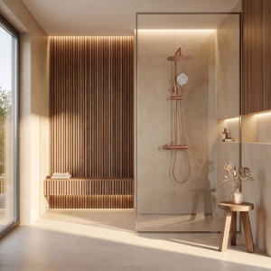 Coloana de dus cu termostat Drop Brush Copper - Img 6