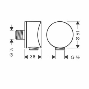 Cot conector dus crom Hansgrohe FixFit S - Img 2