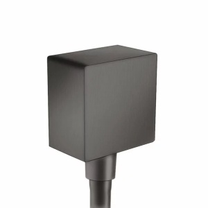 Cot conector dus Hansgrohe FixFit Square negru - crom periat - Img 1