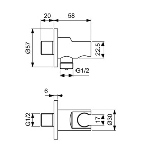 Cot de iesire dus cu suport Ideal Standard Multisuite auriu periat - Img 3