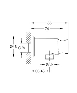 Cot de ieșire pentru duș cu suport pentru pară Grohe Rainshower, 1/2" x 1/2", auriu periat Cool Sunrise, 26658GN0 - Img 5