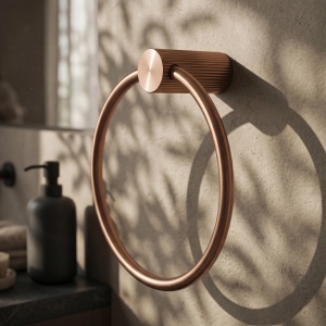 Cuier baie pentru prosoape Rea Ring Solo Brush Copper 64106 - Img 5