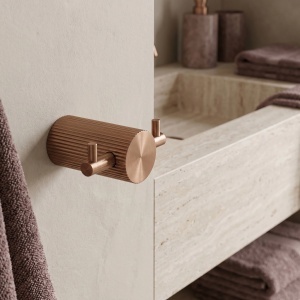 Cuier de baie dublu Rea Solo Brush Copper 64104A - Img 3
