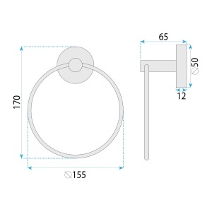 Cuier de baie, inel prosoape Rea Ring 6610 Modern Copper - Img 8