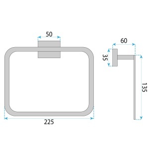 Cuier de baie Rea Ring 210 OSTE Matt Black - Img 3
