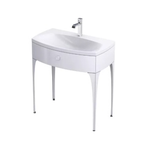 Dulap baza Oristo Louis alb lucios 82 x 48 cm 1 sertar cu picioare