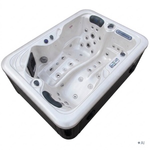 Jacuzii pentru exterior SPA405 interior alb perlat si exterior antracit 195 x 140 cm