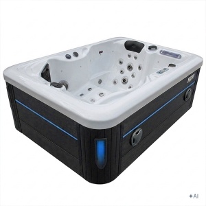 Jacuzii pentru exterior SPA405 interior alb perlat si exterior antracit 195 x 140 cm - Img 11