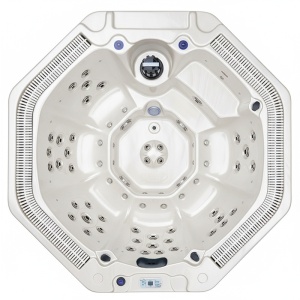 Jacuzzi de gradina alb, rotund exterior antracit PRO 107 pentru 6 persoane 220 x 200 x 97 cm - Img 2