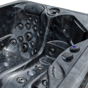 Jacuzzi pentru gradina sau terasa SPA405 interior negru exterior negru 195 x 140 cm - Img 5