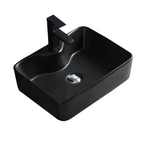 Lavoar ceramic dreptunghiular cu montaj pe blat Elise Black Matt 48 x 37 cm