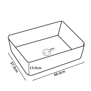 Lavoar ceramic dreptunghiular cu montaj pe blat Luxo White Gloss 48 x 37 cm - Img 7