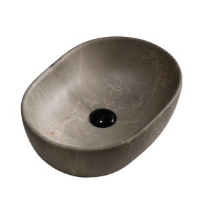 Lavoar ceramic oval cu montaj pe blat Neo Beige 48 x 34 cm - Img 5