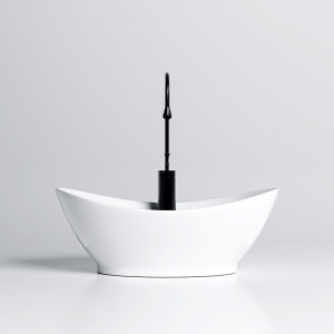 Lavoar ceramic oval cu montaj pe blat Tera White Gloss 58 x 39 cm - Img 4
