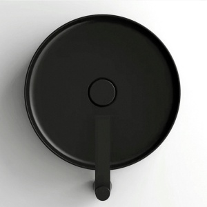 Lavoar ceramic rotund cu montaj pe blat Lava Black Matt 36 x 36 cm - Img 8