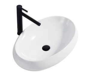 Lavoar de blat Alania, Dimensiuni 48 x 34 x 14.5 cm, Forma Ovala, Ceramica sanitara, Alb - Img 1