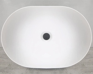 Lavoar de blat ANNA SLIM, Dimensiuni 61 x 41 x 13.5 cm, Forma Ovala, Ceramica sanitara, Alb - Img 11