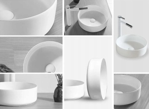 Lavoar De Blat REA SAMI, Dimensiuni 36 X 36 X 11.5 Cm, Forma Rotunda, Ceramica Sanitara, Alb - Img 5