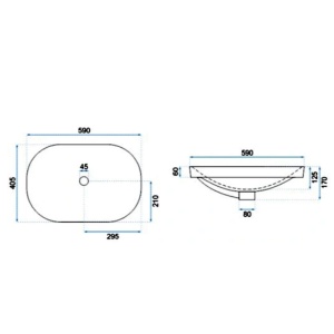 Lavoar oval alb cu fixare pe blat Nel White Gloss 59 x 40 cm - Img 10