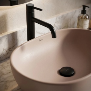 Lavoar oval cu montaj pe blat Rea Focus Taupe - Img 5