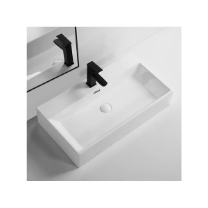 Lavoar pe blat alb cu gaura baterie Veldman Quadro 60 x 36 cm - Img 3