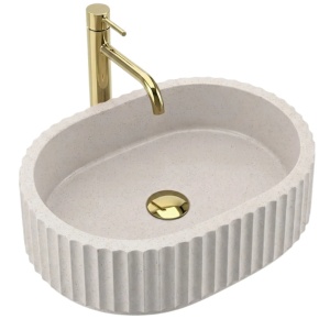 Lavoar pe blat cu caneluri Margaret Beige - Img 4