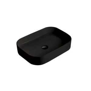 Lavoar pe blat Fluminia Capri negru mat 55 cm - Img 1