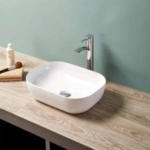 Lavoar pe blat Fluminia Crius White alb 46 cm - Img 3
