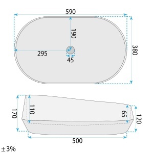 Lavoar pe blat oval 60 cm Zoe Venice - Img 7
