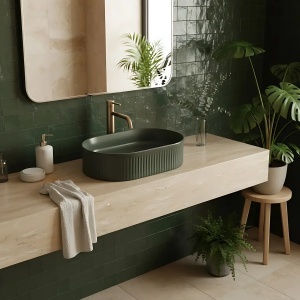 Lavoar pe blat oval cu finisaj mat Rea Vanda Olive Matt - Img 3