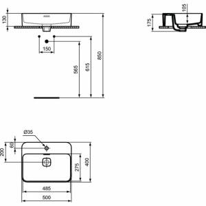 Lavoar pe mobilier Ideal Standard Strada II 50x40 cm - Img 6