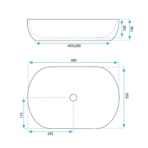 Lavoar pentru blat Rea Lisa ,Dimensiune 49cm, Culoare Ecru Shiny - Img 4