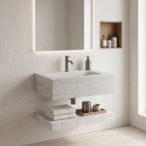 Lavoar suspendat cu raft Rea Apollo Muralto Roma 70 - Img 4