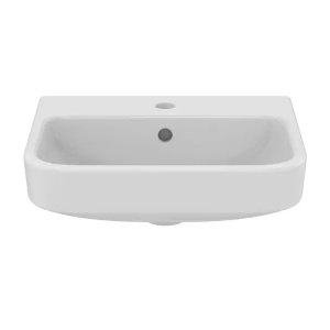 Lavoar suspendat Ideal Standard i.life B alb lucios SmartGuard 45 cm cu orificiu baterie si preaplin - Img 3