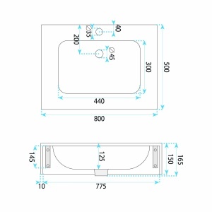 Lavoar suspendat REA Aresa Belt White 80 - Img 9