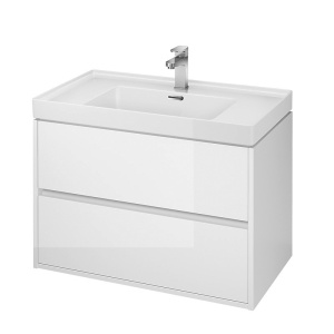 Mobilier baie suspendat sub lavoar Cersanit Crea alb lucios 80 cm