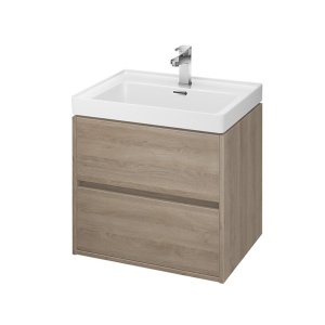 Mobilier suspendat pentru lavoar Cersanit Crea stejar 60 cm cu doua sertare
